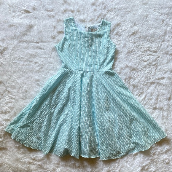 Vintage retro 50s style dress circle skirt - blue gingham - Picture 2 of 14